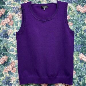 Spense Knits Purple Eggplant Sleeveless Sweater Shell Size M